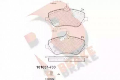 R BRAKE rb1657700 -  Комплект тормозных колодок, дисковый тормоз